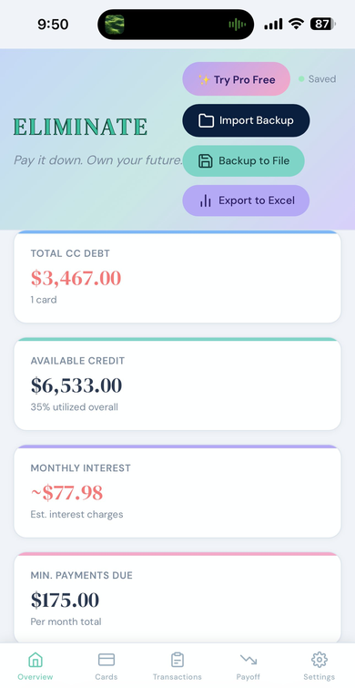 Eliminate app overview