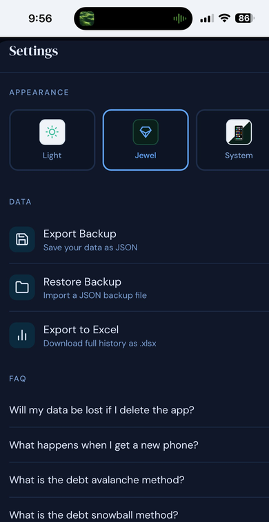 Eliminate app settings jewel theme